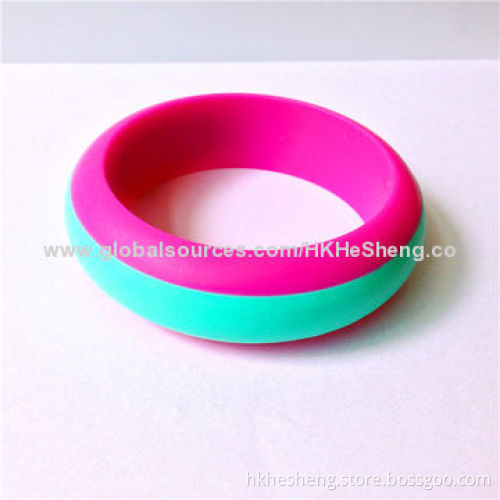 2014 Hot Sale Chaming Silicone Bracelets, Food-grade and BPA-free
